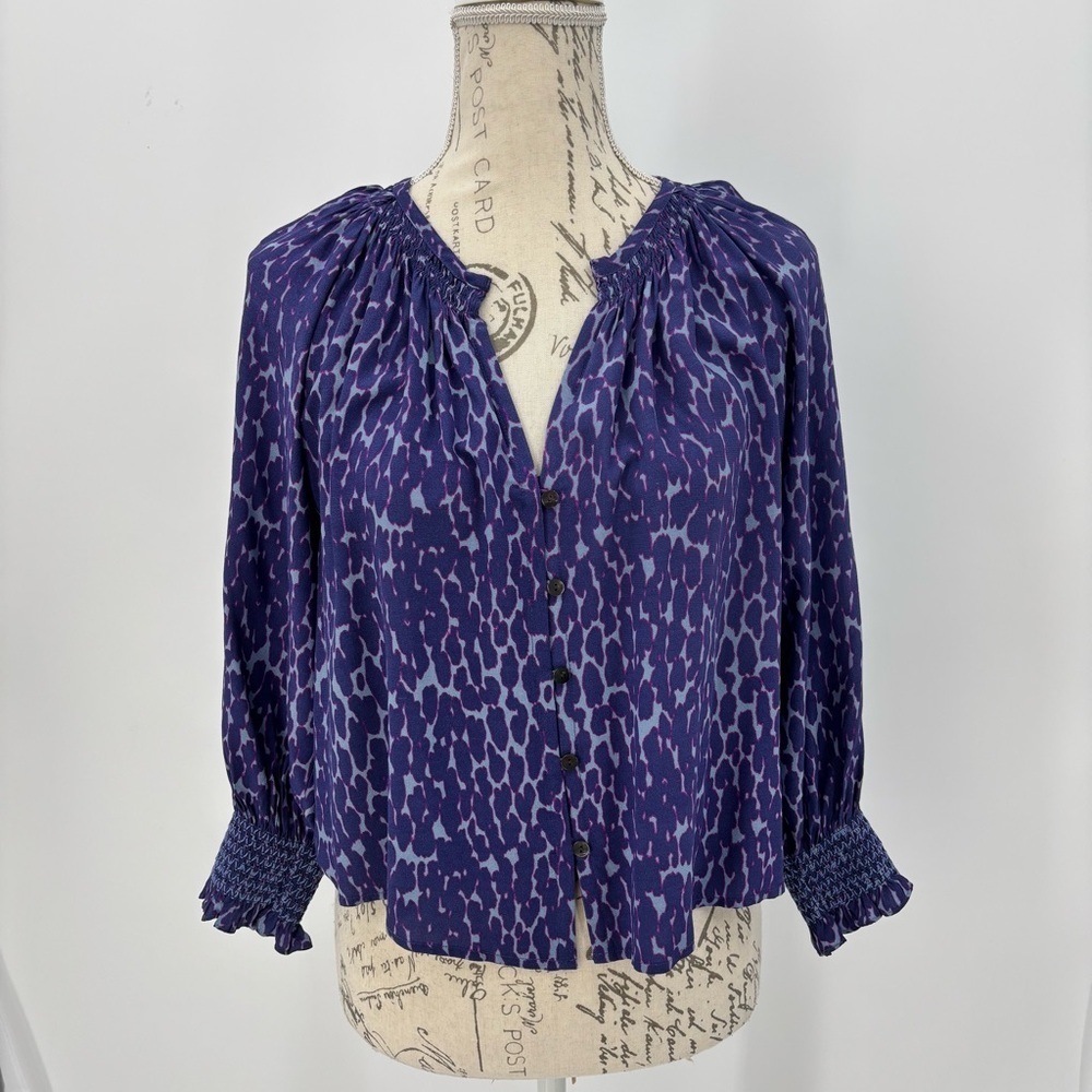 Rails Purple Smocked Blouse with Relaxed Fit - Picture 11 of 15